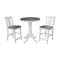 International Concepts Round 30 in Rd Ped Gathering Ht Table, 2 San Remo Stools, White/Heather Gray, 30 W, 30 L, 35.1 in H K05-30RT-6B-S102-2 - alternate 1